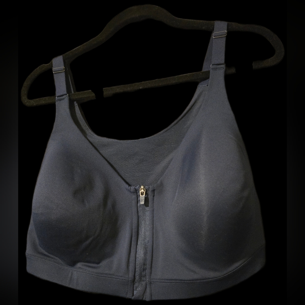 Old Navy Dark Blue Zip-Front Sports Bra Powersoft